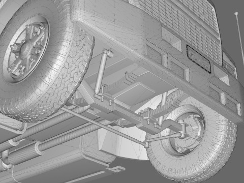 Semi Truck Sleeper Cab Tandem BLENDER Modello 3D