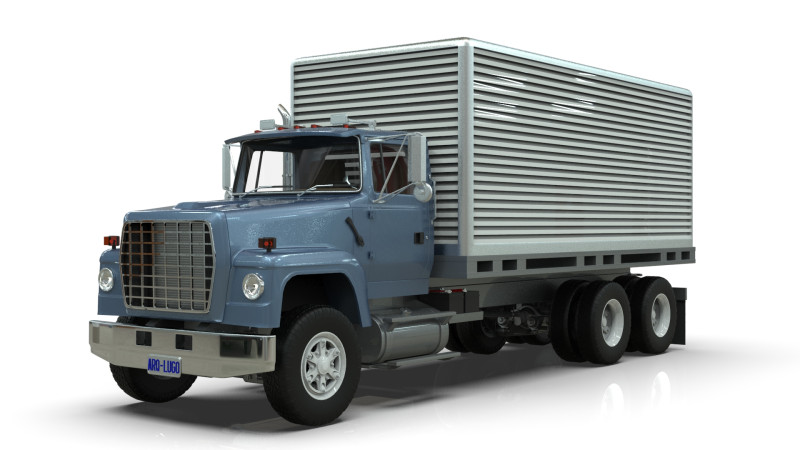 Box Truck Model 3D .c4d .max .obj .3ds .fbx .stl .blend 