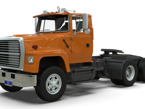 Semi Truck Tandem 3D Model