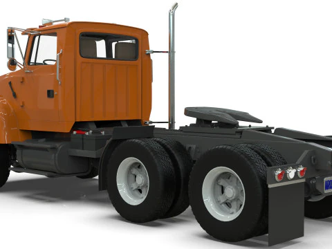 Semi Truck Tandem 3D Model