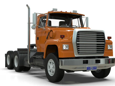 Semi Truck Tandem 3D Model