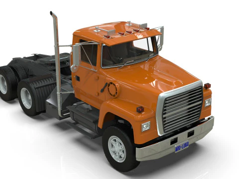 Semi Truck Tandem 3D Model
