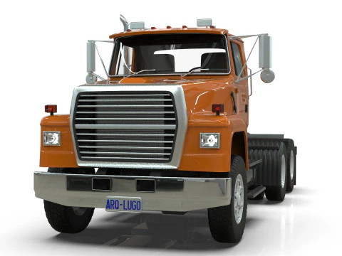 Semi Truck Tandem 3D Model