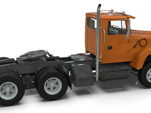 Semi Truck Tandem 3D Model