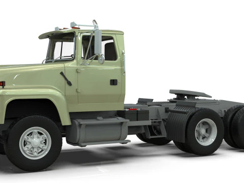 Semi Truck Tandem 3D Model