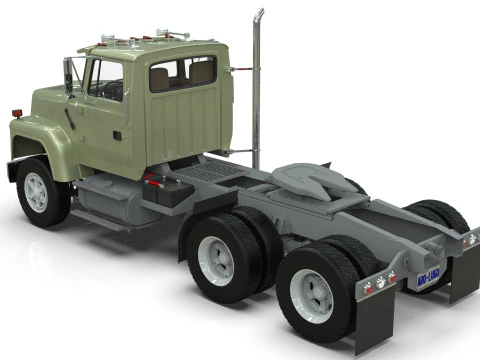 Semi Truck Tandem 3D Model