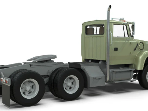 Semi Truck Tandem 3D Model