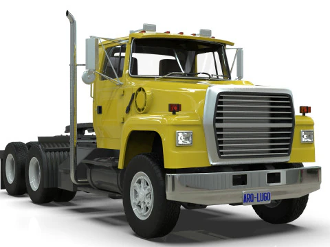 Semi Truck Tandem 3D Model