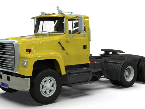 Semi Truck Tandem 3D Model