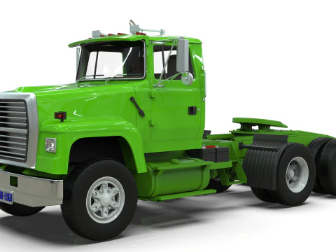 Semi Truck Tandem 3D Model