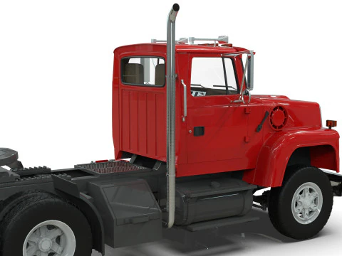 Semi Truck Tandem 3D Model