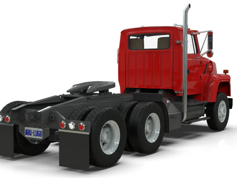 Semi Truck Tandem 3D Model