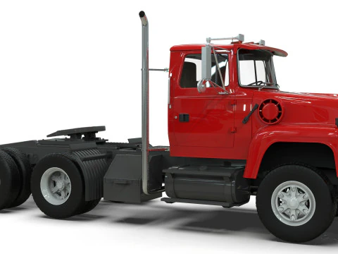 Semi Truck Tandem 3D Model