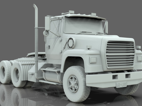 Semi Truck Tandem 3D 模型