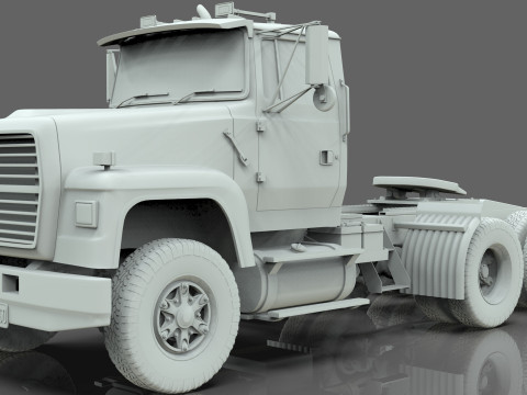 Semi Truck Tandem 3D 模型