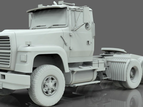 Semi Truck Tandem 3D Model
