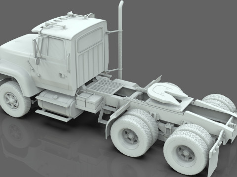 Semi Truck Tandem 3D 模型