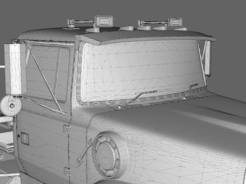 Semi Truck Tandem 3D 模型