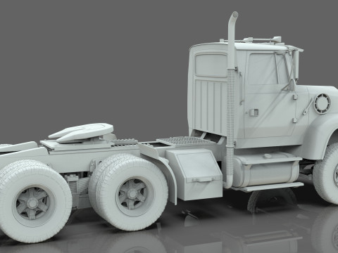 Semi Truck Tandem 3D 模型