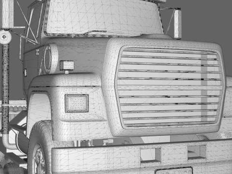 Semi Truck Tandem 3D 模型