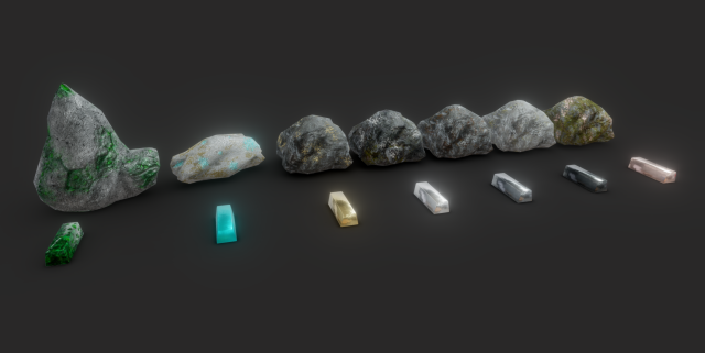 ores and ingots 3D 모델 .c4d .max .obj .3ds .fbx .stl .blend 