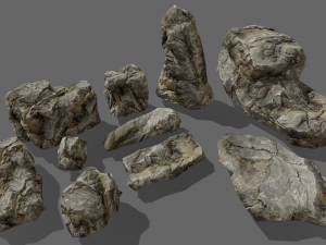 useful rocks pack lowpoly 3D 모델