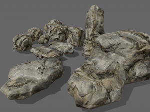 useful rocks pack lowpoly 3D मॉडल