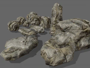 useful rocks pack lowpoly 3D Model