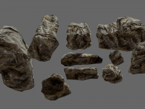 useful rocks pack lowpoly 3D मॉडल