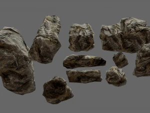 useful rocks pack lowpoly 3D Model