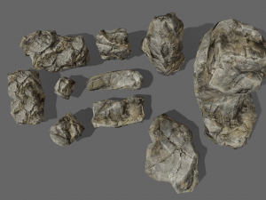 useful rocks pack lowpoly 3D मॉडल