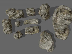 useful rocks pack lowpoly 3D Model