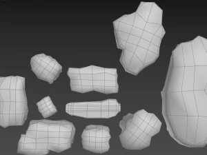 useful rocks pack lowpoly 3D Model