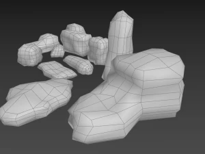 useful rocks pack lowpoly 3D Model