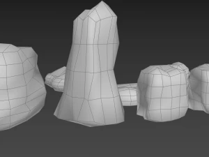 useful rocks pack lowpoly 3D Model