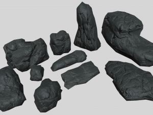useful volcanic rocks pack lowpoly 3D 모델