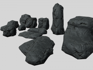 useful volcanic rocks pack lowpoly 3Dモデル
