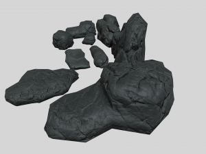 useful volcanic rocks pack lowpoly 3Dモデル