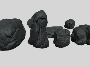 useful volcanic rocks pack lowpoly 3Dモデル