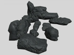 useful volcanic rocks pack lowpoly 3D Model