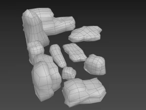 useful volcanic rocks pack lowpoly 3D Model