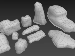 useful volcanic rocks pack lowpoly 3D Model