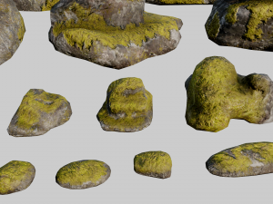 mossy rocks pack 3D Модель