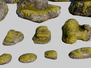 mossy rocks pack 3D Model