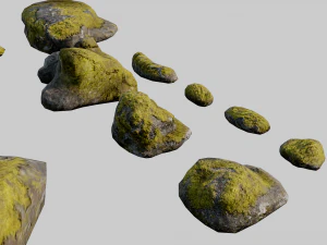 mossy rocks pack 3D Model