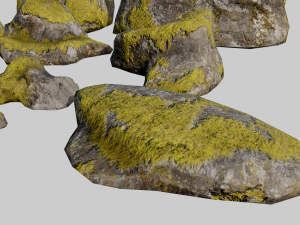 mossy rocks pack 3D Модель