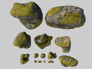 mossy rocks pack 3D Model