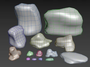 mossy rocks pack 3D Model