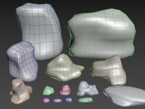 mossy rocks pack 3D Модель