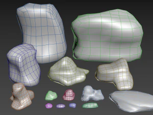 mossy rocks pack 3D Model